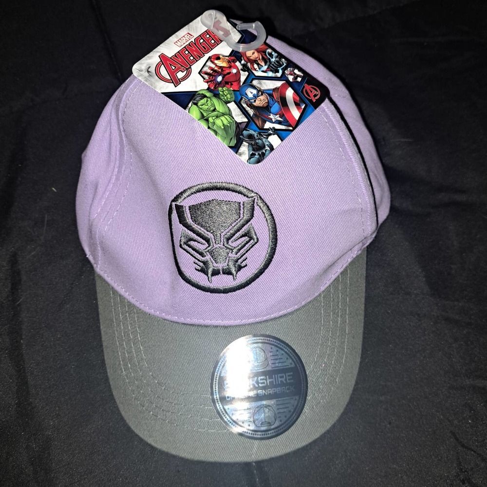NWT-Marvel Avengers Black Panther Lavender & Black Cap
